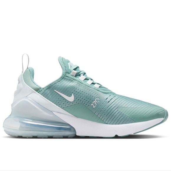 Women's Nike Air Max 270 Green White Sneakers made with Swarovski Crystals - Picture 2 of 4